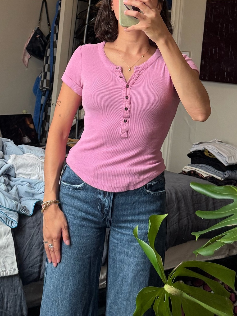 Anthropologie pink top